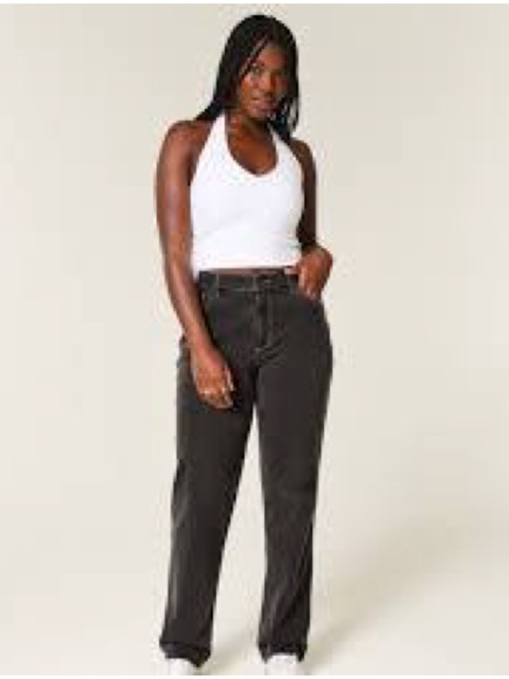 Ultra High-Rise Straight 90’s vintage straight Jeans in Charcoal/gray wash